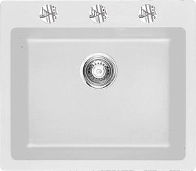 Chiuveta compozit Inter Ceramic finisaj granit alb 57x50 cm