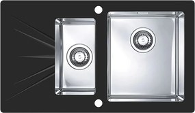 Chiuveta inox Alveus Karat 20 inox - negru 86x50 cm dreapta