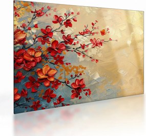 Tablou pe sticlă - Copac înflorit (70x50 cm)