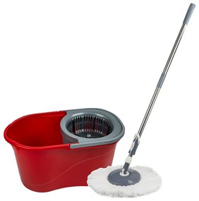 Galeata magic mop LISA ZLN-1389, Mop rotativ 360 grade, Capacitate galeata 20L,Rosu