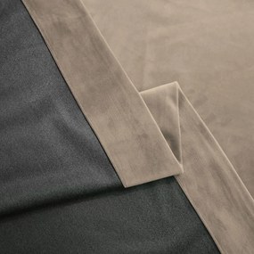 Set draperie din catifea blackout cu rejansa din bumbac tip fagure, Madison, densitate 700 g/ml, Beaver, 2 buc