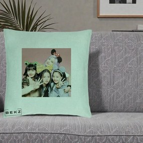 Perna Personalizata K-pop BLACKPINK Accesorii Haioase, 40x40 cm, Verde Menta, Husa Detasabila, Perna Inclusa, BEKZ®