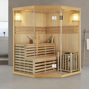 Tradičná saunová kabína / fínska sauna Espoo150 Premium - 150 x 150 cm 6 kW