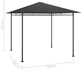 Pavilion, antracit, 3x3x2,7 m, 180 g m   Antracit
