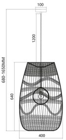Lustră pe cablu ARONA 1xG9/9W/230V d. 40 cm negru