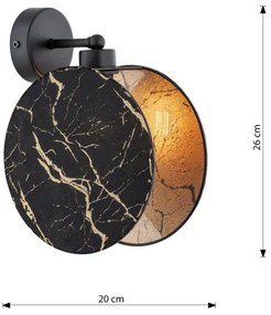 Lampă de perete MOTIF 1xE27/15W/230V negru/auriu