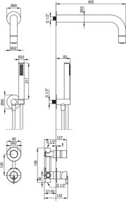 SILIA Set de duș incastrat NQS_N9XK Finisaj: negru