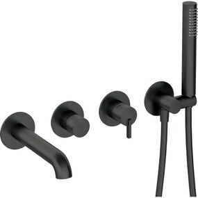 Set baterie dus si baterie lavoar incastrate Deante Silia cu accesorii baie Deante Round, negru