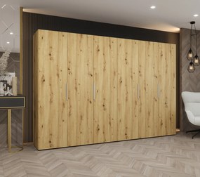 Dulap de haine 300 cm Mirabella 1 (Stejar artisan + Cașmir). 1126381