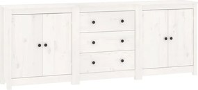 vidaXL Servantă, alb, 210x35x80 cm, lemn masiv de pin