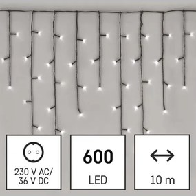 Instalație LED de Crăciun de exterior 600xLED/8 moduri 15m IP44 alb rece