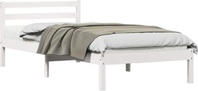 vidaXL Cadru de pat Alb 225,5 x 85,5 x 69,5 cm Lemn de pin masiv