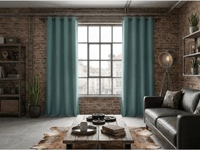 Draperie opaca DREAM VELVET 140x250 cm, verde-albastru Agatat: Inele metalice