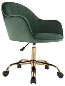 Fotoliu de birou, verde material Velvet /auriu, EROL