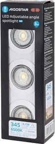 Aigostar - Set 3x spot LED încastrat 1xGU10/4,5W/230V 6500K alb