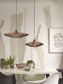 Lustra/Pendul eco din iuta Iguazu S disc 40cm, bl/nat