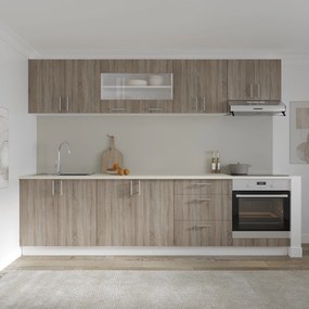 Corp haaus Karo, 3 Sertare, Stejar Sonoma Inchis/Alb, 60 x 50 x 80 cm