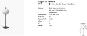 Lampa de podea iluminat exterior decorativ SAIGON 130/R45 gri/alb