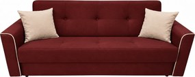 Canapea VERA extensibila, 3 locuri, lada de depozitare, stofa maro + gri, 225x90x90 Rosu, Stofa