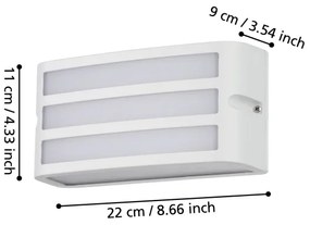Aplică de exterior CAMARDA 1xLED/40W/230V alb IP54 Eglo 900809