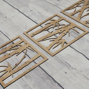 DUBLEZ | Tablou din 3 piese pentru living - Bambus