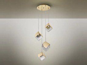 Lustra suspendata cu 4 Pendule design decorativ Priscila aurie