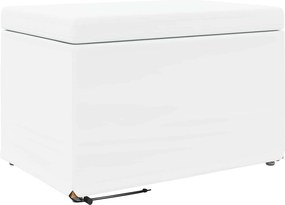 vidaXL Taburet Alb 61 x 41 x 40 cm Piele ecologică și lemn stratificat