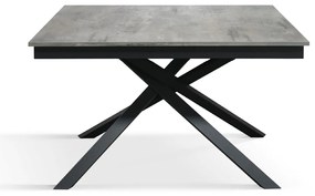 Masa Tiglio, blat extensibil pal laminat, picior metalic - BLAT GRI CIMENT, PICIOR GRI ANTRACIT - 120 cm / 80 cm