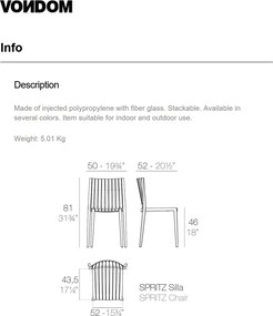 Set de 4 Scaune moderne de exterior / interior design premium SPRITZ CHAIR 56016 Vondom