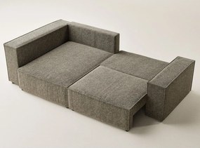 Colțar maro extensibil/cu spațiu de depozitare cu tapițerie din chenille (cu colț pe partea stângă/în formă de ”L”) Tonga – Maison de Rêve