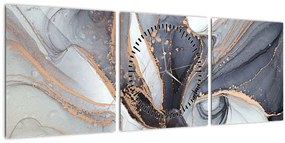Tablou - Marmură gri (cu ceas) (90x30 cm)