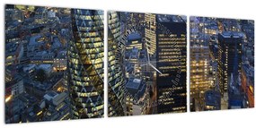 Tablou - Panorama de seară a Londrei (cu ceas) (90x30 cm)