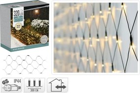 LED perdea de Crăciun pentru exterior 320xLED/230V 3x1,5 m IP44 alb cald