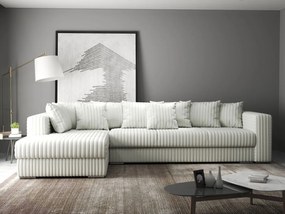 Colțar extensibil dumonde cu ladă de depozitare si sezut confortabil din spuma high-density, Gloria  Ambience Ivory 320x183 cm