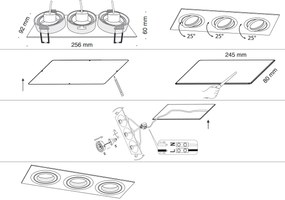 Corp incastrabil cu 3 spoturi directionabile Atom alb MY-DL024-2-03W