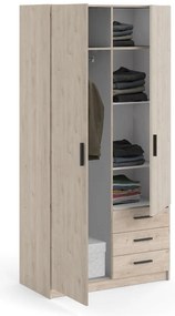 Șifonier în culoare naturală cu aspect de lemn de stejar 99x200 cm Sprint – Tvilum