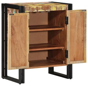vidaXL Dulap pentru pantofi Negru 30x30x40 cm Lemn masiv recuperat și Oțel