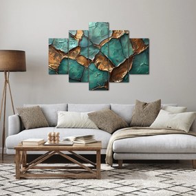 Tablou - Pictură verde-auriu (150x105 cm)