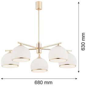 Lustră pe tijă Argon 2088 MARBELLA 5xE27/15W/230V alămie