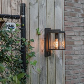 Lampa de perete exterioara neagra cu senzor de miscare IP44 - Charlois