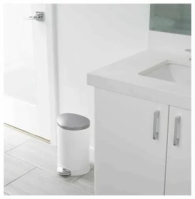 Coș semirotund Simplehuman cu pedală 6 l, alb