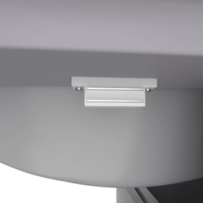 Dulap de baie pe podea cu chiuvetă, spațiu de depozitare variat, 76x46x83,5 cm, Gri