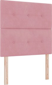 vidaXL Tăblie LED cu benzi LED Manual Roz 90 cm Catifea