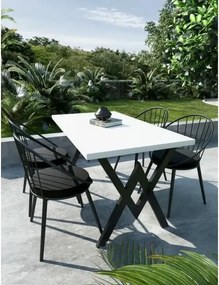 Set Masa Bucatarie cu 4 Scaune ,  Alb,120x80x75 cm, 30409SET