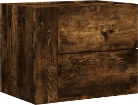 vidaXL Noptieră de perete, stejar fumuriu, 45x30x35 cm