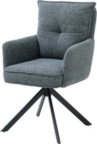 Scaun SOFIA, gri inchis/negru, stofa clasica/metal, 61x66x93 cm