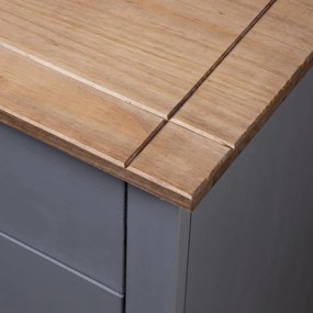 Noptiera, gri, 46 x 40 x 57 cm, lemn de pin, gama Panama 1, Gri