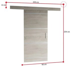 Supermobel Usa glisanta SALWADOR IV, 90x204, stejar kraft auriu/argintiu