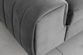 Canapea gri deschis extensibilă cu tapițerie din catifea 261 cm Laurence – ELTAP