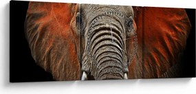Tablou - Elefanți cu Tsavo (cu ceas) (90x30 cm)